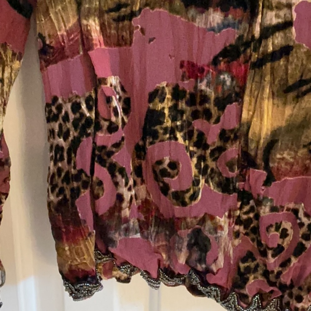 Alberto Makali Multicolor Mixed-Print Velvet-Trim & Beaded Jacket - Picture 13 of 15